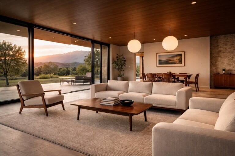 Living Room in Mid-Century Modern