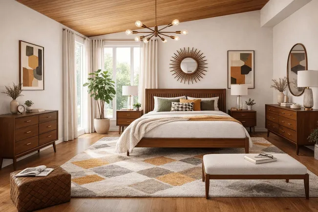 Mid-century-modern-bedroom-with-natural-light